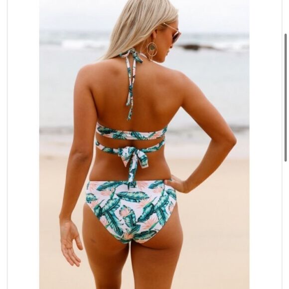 Teal Strand 2-piece bikini set w/ unique wrap cross over - S - Picture 2 of 8